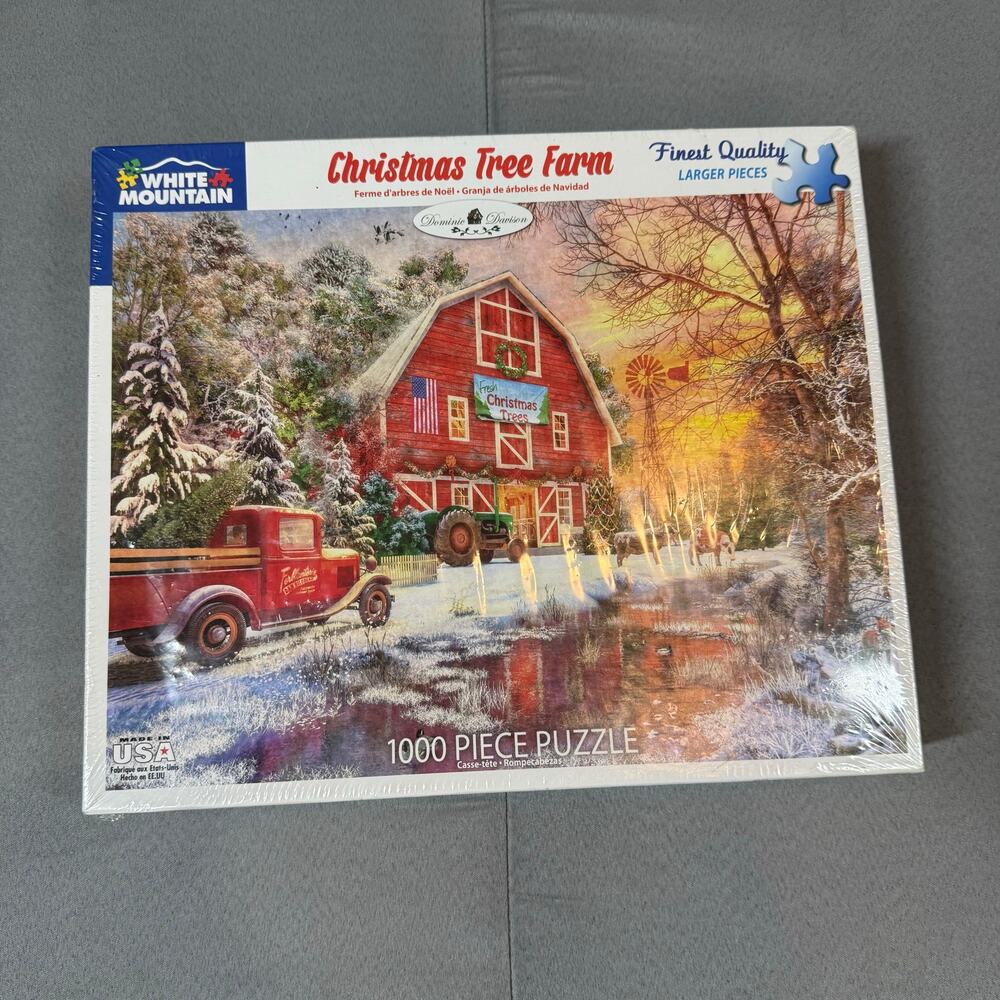 White Mountain Jigsaw puzzle Christmas Tree Farm 1000 Pieces NEW #1671